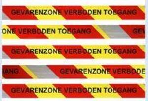 Afzetlint geel-rood gevarenzone